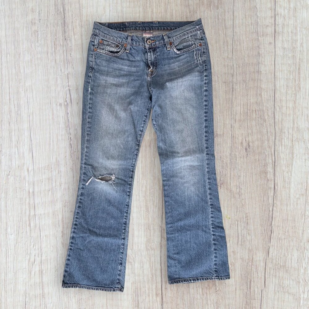 Lucky Brand Sweet N Low Bootcut Jean 8/29 Low Rise Stretch Grunge Distressed Y2K